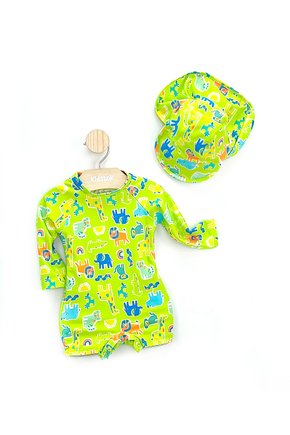 01 macacao menino c chapeu safari protecao uv kamylus verde limao 2