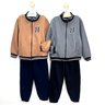 01 conjunto menino jaqueta college e calca moletom fbr cinza chumbo 2