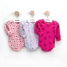 01 kit body bebe menina manga longa c 3 estampado kidstok m