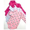 02 kit body bebe menina manga longa c 3 estampado kidstok m