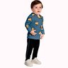 01 conjunto bebe menino jaqueta e calca moletom ursinho kyly azul m