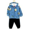 03 conjunto bebe menino jaqueta e calca moletom ursinho kyly azul m