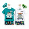 03 pijama menino camiseta e bermuda monstrinho brilha no escuro kyly branco 1