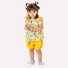 04 conjunto bebe menina blusa e short moletinho limao kyly azul marinho g