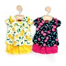 05 conjunto bebe menina blusa e short moletinho limao kyly azul marinho g