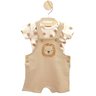 01 conjunto bebe menino body e jardineira leaozinho kiko baby areia p