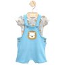 02 conjunto bebe menino body e jardineira leaozinho kiko baby areia p
