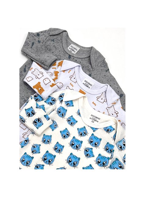 02 kit body bebe menino manga longa c 3 estampado 2 kidstok