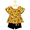 03 conjunto menina bata e short moletinho pintinhas kyly mostarda 6