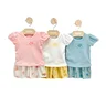 06 conjunto bebe menina blusa e short malha tartaruga coloritta off white g