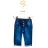 01 calca bebe menina jeans botoes kidstok jeans p