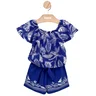 04 conjunto menina blusa e short moletom folhagem nanai azul escuro 8