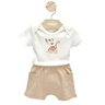 01 conjunto bebe menino body e bermuda dinossauro kiko baby azul m