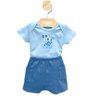 03 conjunto bebe menino body e bermuda dinossauro kiko baby azul m