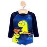 01 conjunto menino camiseta sunga protecao uv dino fakini azul marinho 3