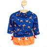 01 conjunto menino camiseta e sunga uv caranguejo kamylus azul escuro p