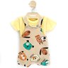 05 conjunto bebe menino camiseta e jardineira cachorrinhos elian azul m