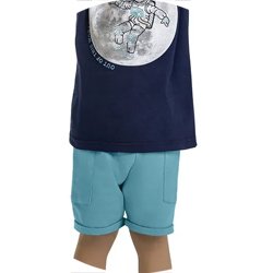 01 conjunto menino camiseta e bermuda moletinho astronauta kyly terracota 3