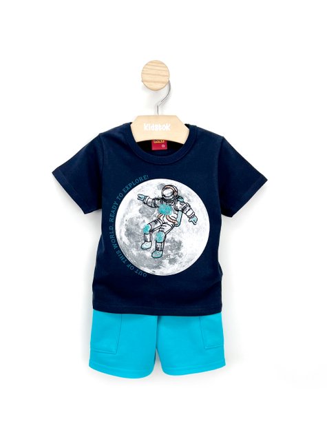 04 conjunto menino camiseta e bermuda moletinho astronauta kyly terracota 3