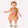 02 conjunto bebe menina vestido e short raposa kyly caramelo p