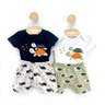 05 conjunto bebe menino body e bermuda tartarugas kyly azul marinho p