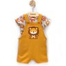 03 conjunto bebe menino body e jardineira leao kyly cinza p
