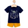 01 conjunto menino camiseta e bermuda moletinho bichinhos brandili azul marinho 2