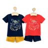 05 conjunto menino camiseta e bermuda moletinho bichinhos brandili azul marinho 2