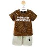 04 conjunto camiseta menino e bermuda cargo adventure fakini marrom 3