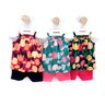 03 conjunto bebe menina blusa e short cotton tulipas kyly azul marinho p