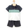 05 conjunto menino polo malha e bermuda moletinho aplique angero cinza claro 6