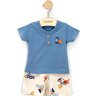 02 conjunto bebe menino camiseta e bermuda bordado caranguejo brandili azul marinho m