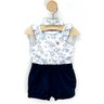 02 conjunto bebe menina body floral e short c faixa kiko baby rosa g