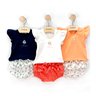 02 conjunto menina blusa e tapa fralda flores trick nick laranja p