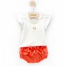 04 conjunto menina blusa e tapa fralda flores trick nick laranja p
