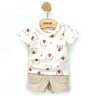 02 conjunto bebe menino camiseta e bermuda urso oculos trick nick laranja g