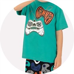 01 pijama menino camiseta e bermuda game brilha no escuro kyly cinza 12