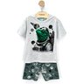 02 pijama menino camiseta e bermuda camaleao brilha no esuro kyly cinza claro 8