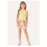 02 conjunto menina blusa cotton e short lurex listras carinhoso amarelo 14
