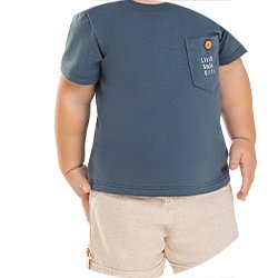 01 conjunto menino camiseta malha e bermuda linho little coloritta off white p