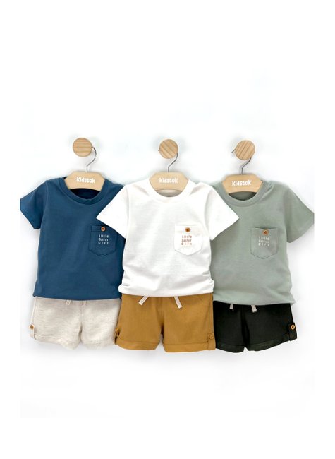 03 conjunto menino camiseta malha e bermuda linho little coloritta off white p