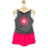 02 conjunto menina regata flor e short moletinho kyly cinza chumbo 12