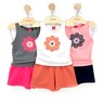 04 conjunto menina regata flor e short moletinho kyly cinza chumbo 12