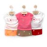 04 conjunto menina blusa e short saia moletinho bordado brandili laranja 2