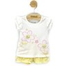 06 conjunto bebe menina blusa malha e short flor brandili rosa claro g