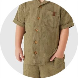 01 conjunto menino camiseta e bermuda texturizado carinhoso verde musgo 6