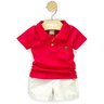 03 conjunto bebe menino polo malha e bermuda linho kiko baby off white p