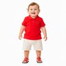 05 conjunto bebe menino polo malha e bermuda linho kiko baby off white p