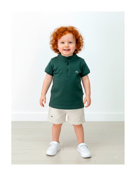 02 conjunto camiseta e bermuda menino linho fbr verde 3