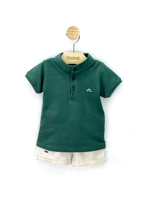 03 conjunto camiseta e bermuda menino linho fbr verde 3